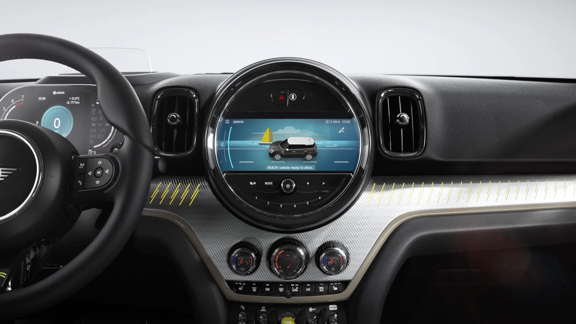 MINI Cooper SE Countryman ALL4 – vue avant – gris et noir