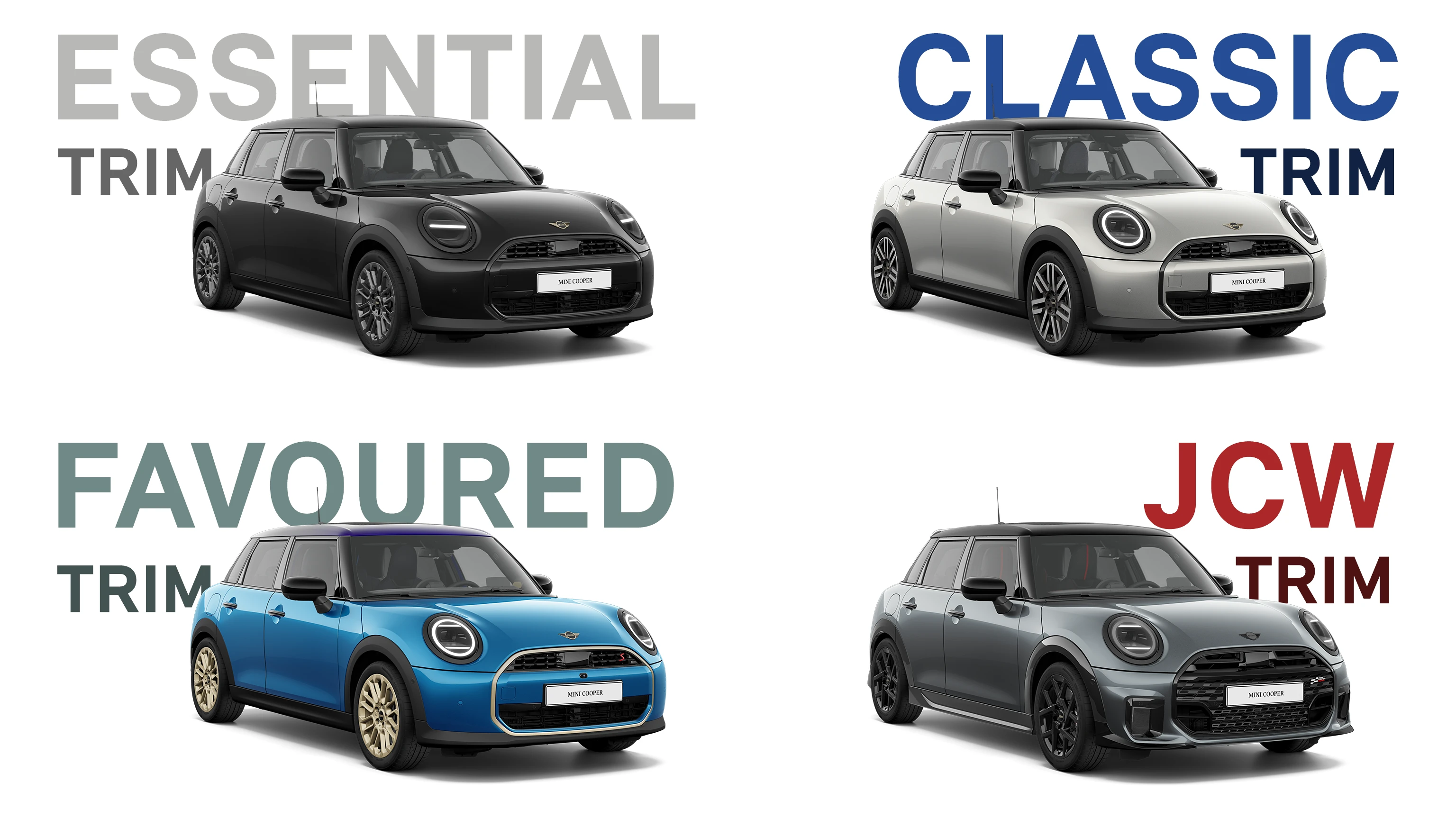 Vidéo présentant les options de personnalisation extérieure et intérieure du MINI Cooper 5 portes dans différentes couleurs officielles MINI.