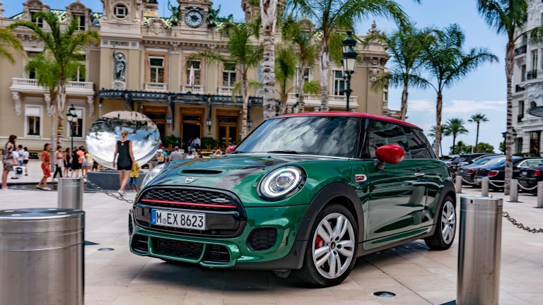JCW parked in city square