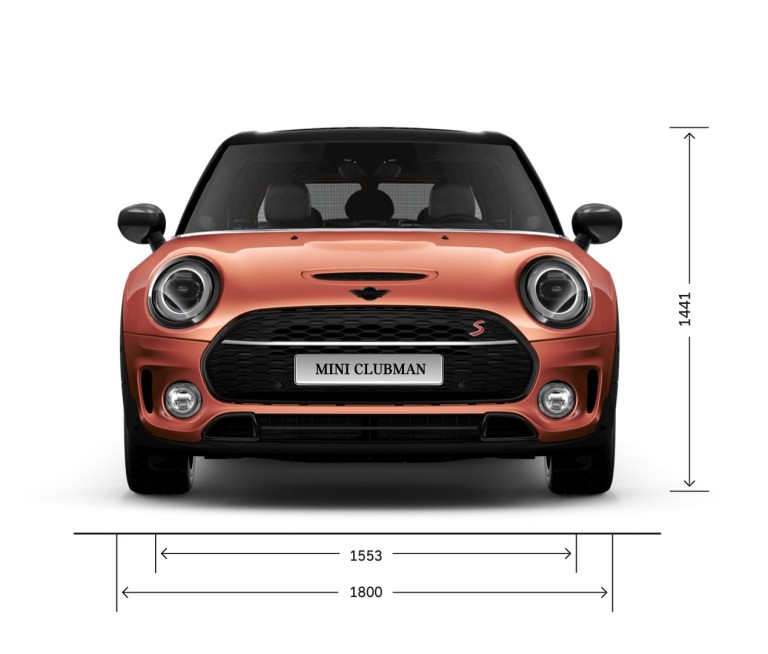 MINI Cooper – vue avant – dimensions