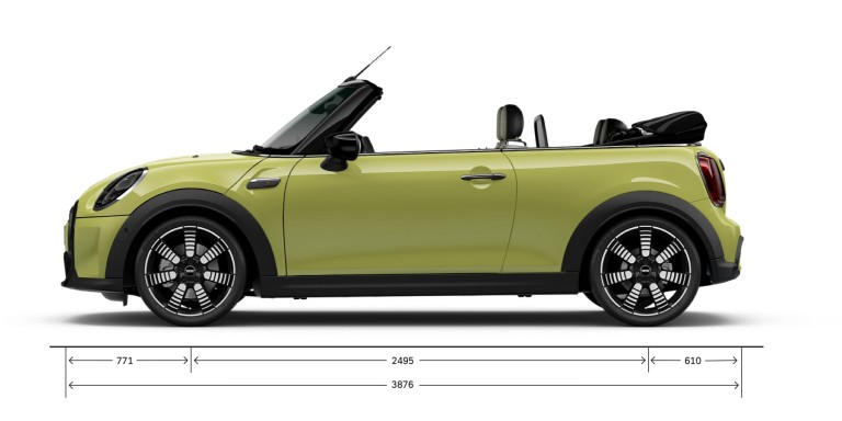 MINI Cabrio – vue de côté – dimensions