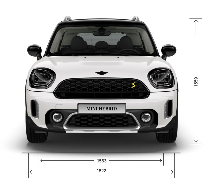 MINI Cooper SE Countryman All4 – vue avant – dimensions